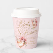 Pink Gold Petals and Prosecco Bridal Shower 紙コップ (正面)