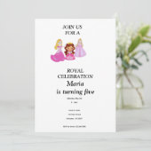 Pink & Gold princess birthday invitation 招待状 (スタンド正面)