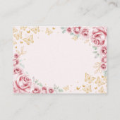 Pink Gold Quinceanera Reception Details エンクロージャーカード (裏面)