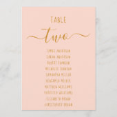 Pink Gold Script Modern Simple Seating Chart Card  (裏面)