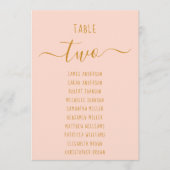 Pink Gold Script Modern Simple Seating Chart Card  (正面)