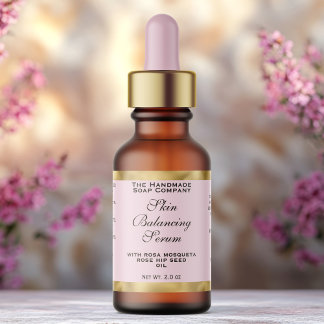 Pink & Gold Small Dropper Bottle Label  ラベル