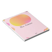 Pink & Gold Sparkle Personalized Teacher Notepad ノートパッド (アングル)
