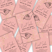 Pink & Gold Specks Hand Nail Salon 名刺