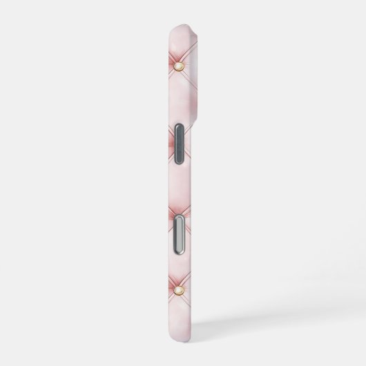 Pink Gold Tufts Brown Bow iPhoneケース (右側面)