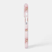 Pink Gold Tufts Brown Bow iPhoneケース (左側面)