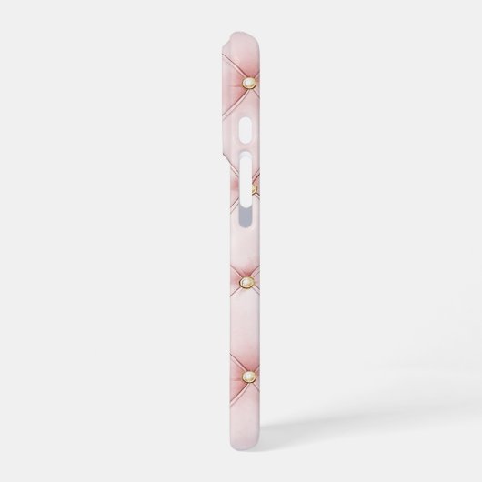 Pink Gold Tufts Brown Bow iPhoneケース (左側面)