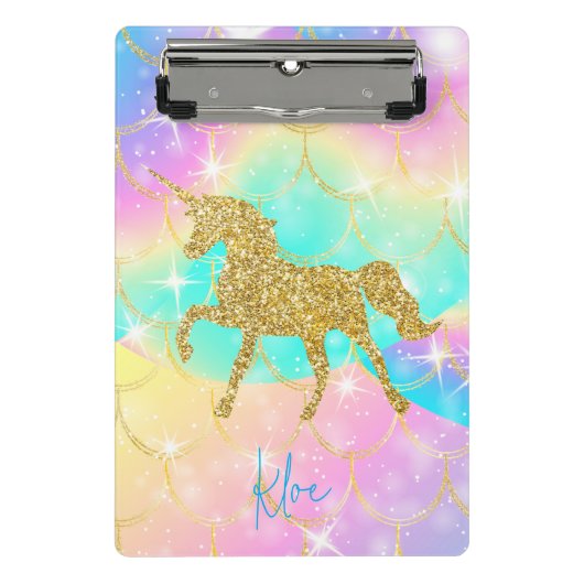 Pink Gold unicorn ミニクリップボード (正面)