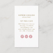 Pink Gold Whisk Bowl Baker Pastry Chef 名刺 (裏面)