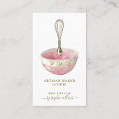 Pink Gold Whisk Bowl Baker Pastry Chef 名刺 (正面)