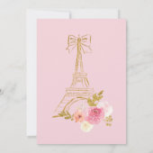 Pink Golden Floral Paris Chic Quinceanera 招待状 (裏面)