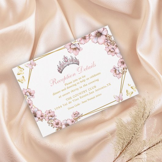 Pink Golden Tiara Butterfly Enclosure Card エンクロージャーカード