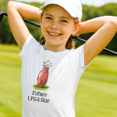 Pink Golf Bag Junior Youth Girl  Tシャツ