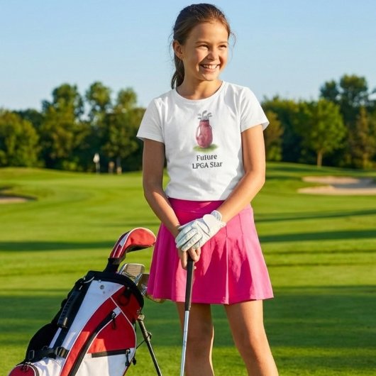 Pink Golf Bag Junior Youth Girl  Tシャツ