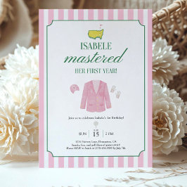 Pink Golf Birthday Invitation Template Girls FirsT 招待状