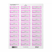 Pink Golf Cart Monogram Return Address Label ラベル (フルシート)