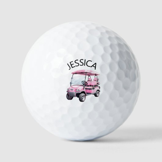 Pink Golf Cart with Name ゴルフボール (正面)