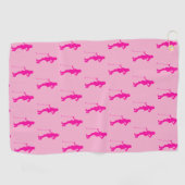 Pink Golf Lady Silhouette Golf Towel ゴルフタオル (横)