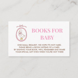 Pink Goose Baby Shower Books for Baby Card Insert エンクロージャーカード