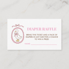 Pink Goose Baby Shower Diaper Raffle Card エンクロージャーカード