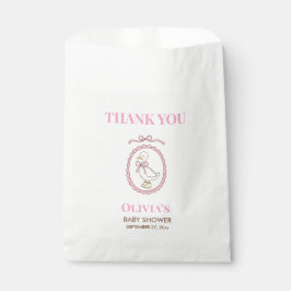 Pink Goose Baby Shower Favor Bags | Personalized フェイバーバッグ
