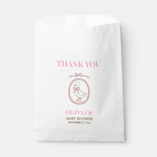 Pink Goose Baby Shower Favor Bags | Personalized フェイバーバッグ