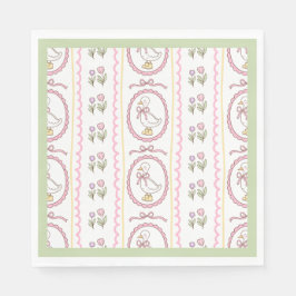 Pink Goose Baby Shower Standard Luncheon Napkin スタンダードランチョンナプキン