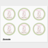 Pink Goose Baby Shower Stickers | Personalized ラウンドシール (シート)