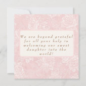 Pink Goose Labor Delivery NICU Hospital Thank サンキューカード (裏面)