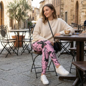 Pink Gothic Butterfly Spiderweb レギンス