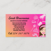 Pink Gradient Cleaning Service Janitorial 名刺 (正面)