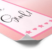 Pink Gradient Cute Eyeball Baby Shower Welcome ポスター (角)