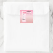 Pink Gradient Cute Eyeball Text Baby Shower スクエアシール (バッグ)