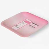 Pink Gradient Cute Eyeball Text Baby Shower ペーパープレート (傾斜あり)