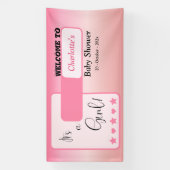 Pink Gradient Cute Eyeball Text Baby Shower 横断幕 (縦)