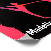 Pink Gradient Gymnastics Duo Name Art Poster ポスター (角)