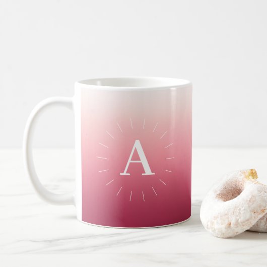 Pink Gradient Initials Mug コーヒーマグカップ (ドーナツ)