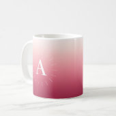 Pink Gradient Initials Mug コーヒーマグカップ (正面左)