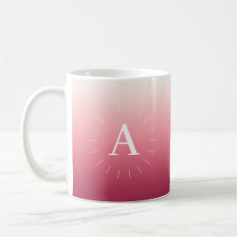 Pink Gradient Initials Mug コーヒーマグカップ