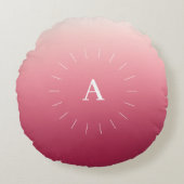 Pink Gradient Initials Round Pillow ラウンドクッション (正面)