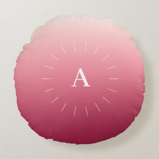 Pink Gradient Initials Round Pillow ラウンドクッション