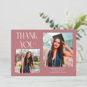 Pink Graduate Thank You 2-Photo  案内状 (スタンド正面)