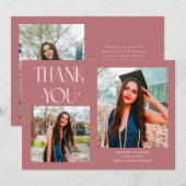 Pink Graduate Thank You 2-Photo  案内状 (正面/裏面)
