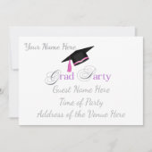 Pink Graduation Party with Custom Name and Class 招待状 (正面)