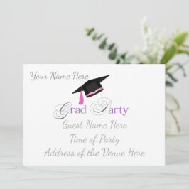 Pink Graduation Party with Custom Name and Class 招待状