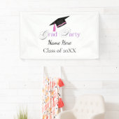 Pink Graduation Party with Custom Name and Class 横断幕 (インサイチュ)
