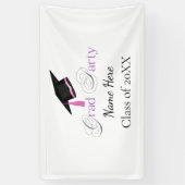 Pink Graduation Party with Custom Name and Class 横断幕 (縦)