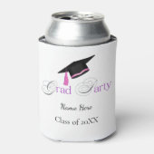 Pink Graduation Party with Custom Name and Class 缶クーラー (缶正面)