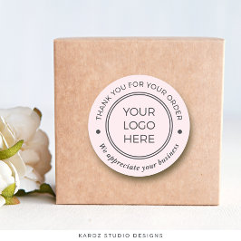 PInk Grayご注文ありがとうございますラウンドステッカー ラウンドシール