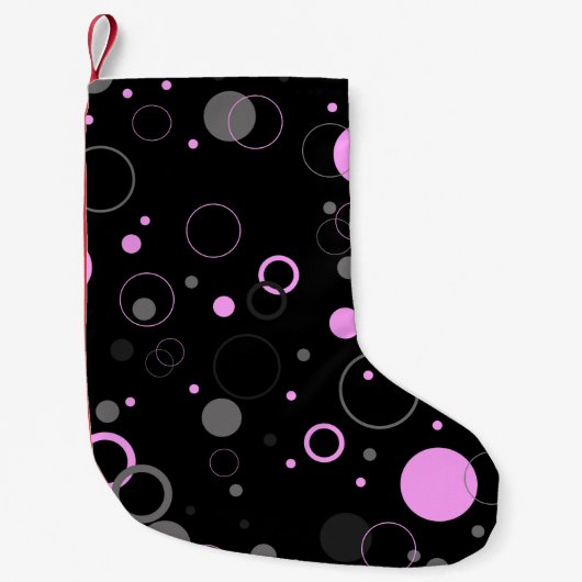Pink Gray abstract seamless pattern with circles. スモールクリスマスストッキング (正面)